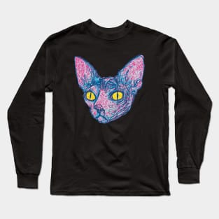 Squiggly Sphynx Cat Long Sleeve T-Shirt